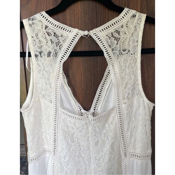 Altard State Maxi‎ Dress Women M White Boho Lace Bridal Bridesmaid Backless - Picture 12 of 15